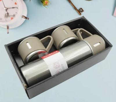 Vacuum Flask Set 3 Stainless Steel Cups - 500ml