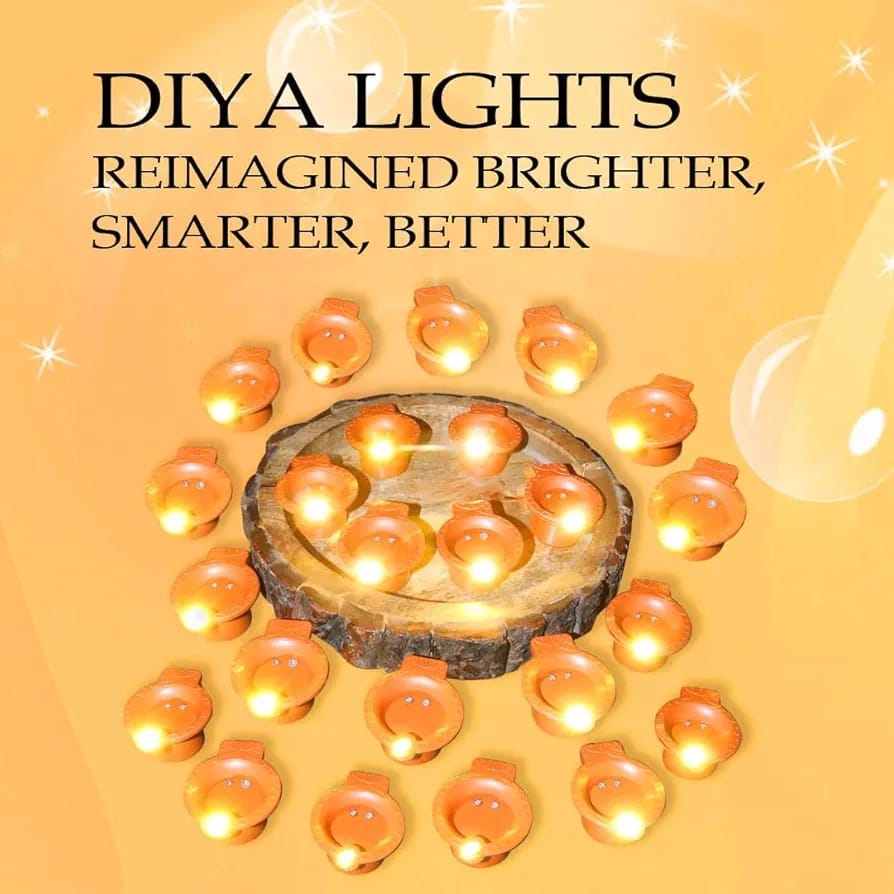 Diya Curtain LED Lights with 6-Big 6-Small Diya